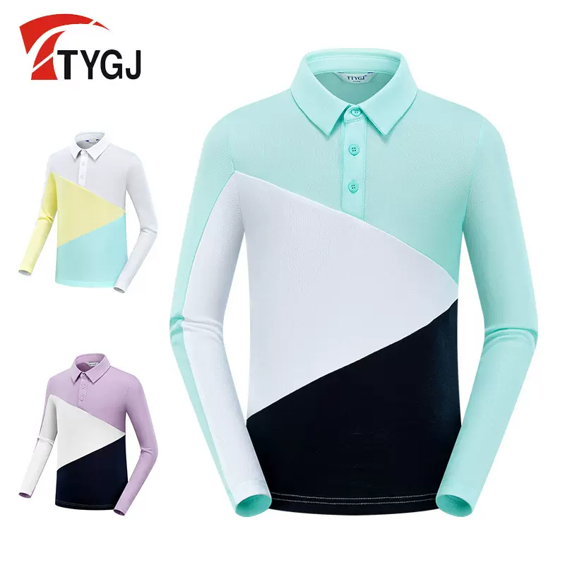 TTYGJ秋冬季儿童高尔夫长袖T恤男女童青少年高尔夫服装运动服