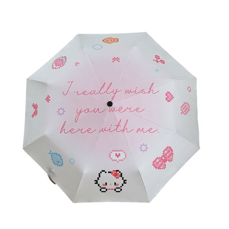 Cute automatic handheld umbrella solar-powered for elementary school students, fully automatic, sun protection