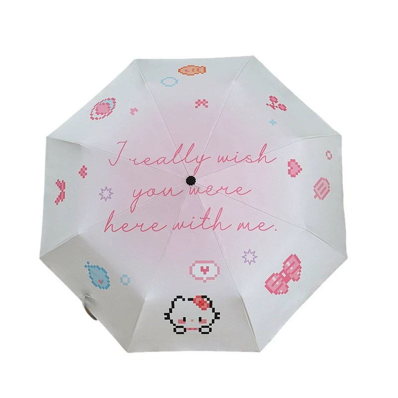 Cute automatic handheld umbrella solar-powered for elementary school students, fully automatic, sun protection