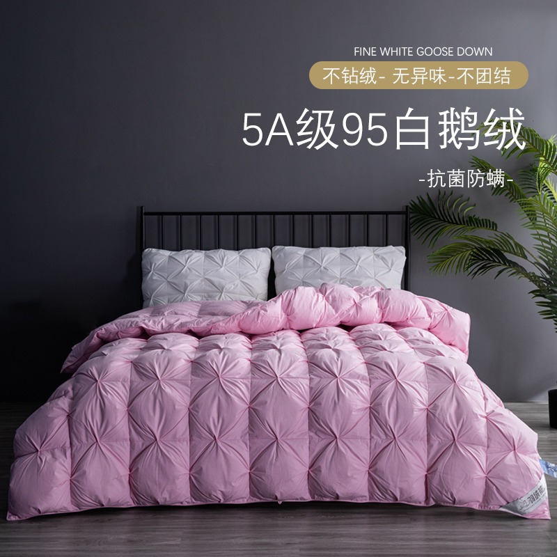 綿100%の羽毛布団、95%の白いガチョウの羽毛を使用した冬用布団、春秋用布団、厚手で暖かいダブルサイズの布団、五つ星ホテル基準