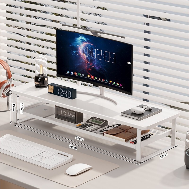 Computer height-adjustable stand, desktop monitor stand, laptop cooling rack, suspended bracket, office desk storage shelf Computer height-adjustable stand, desktop monitor stand, laptop cooling rack, suspended bracket, office desk storage shelf