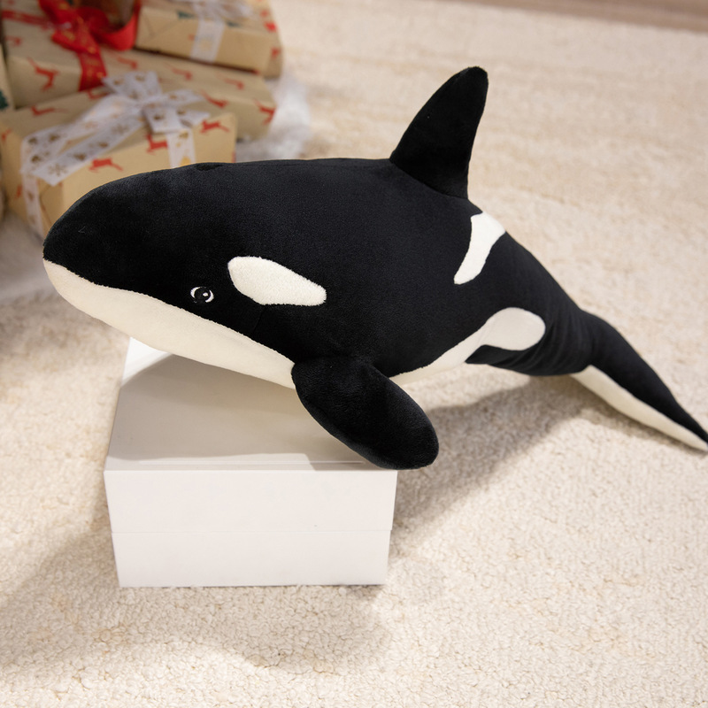 Cross-border Amazon artificial orca plush toy, orca stuffed toy, big blue whale pillow, marine animal children's gift Cross-border Amazon artificial orca plush toy, orca stuffed toy, big blue whale pillow, marine animal children's gift