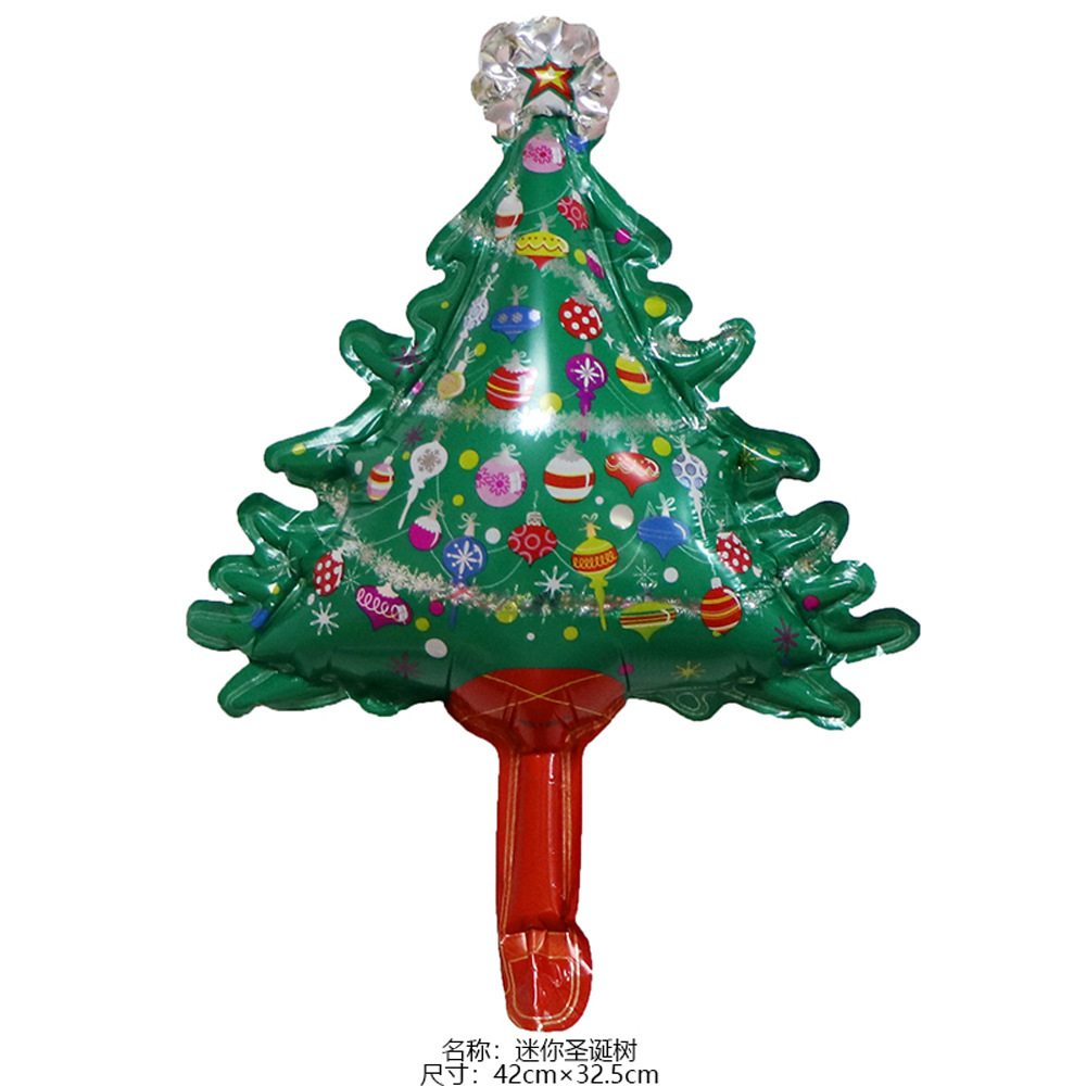 Navidad globo dibujos animados Papá Noel muñeco de nieve alce árbol de Navidad decoración del centro comercial globo de aluminio al por mayor