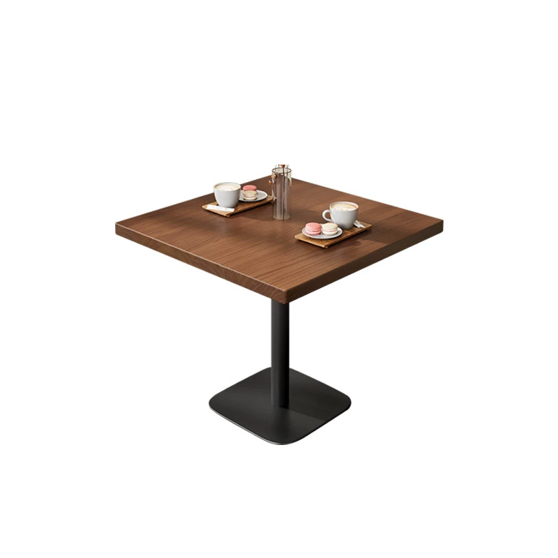 Mesa de comedor de madera sólida de hierro forjado Comedor de comedor Comedor de comida rápida Comedor de mesa larga Mesa de café de hotel