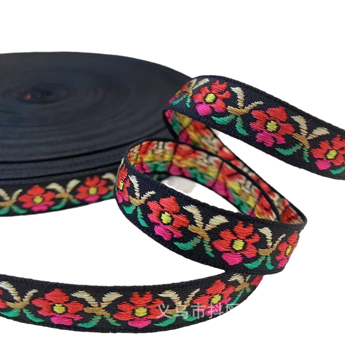 1.2cm Yizhihua Bordado de estilo étnico DIY hecho a mano con lazo Cinta para el cabello Tocado Hanfu Performance Clothing
