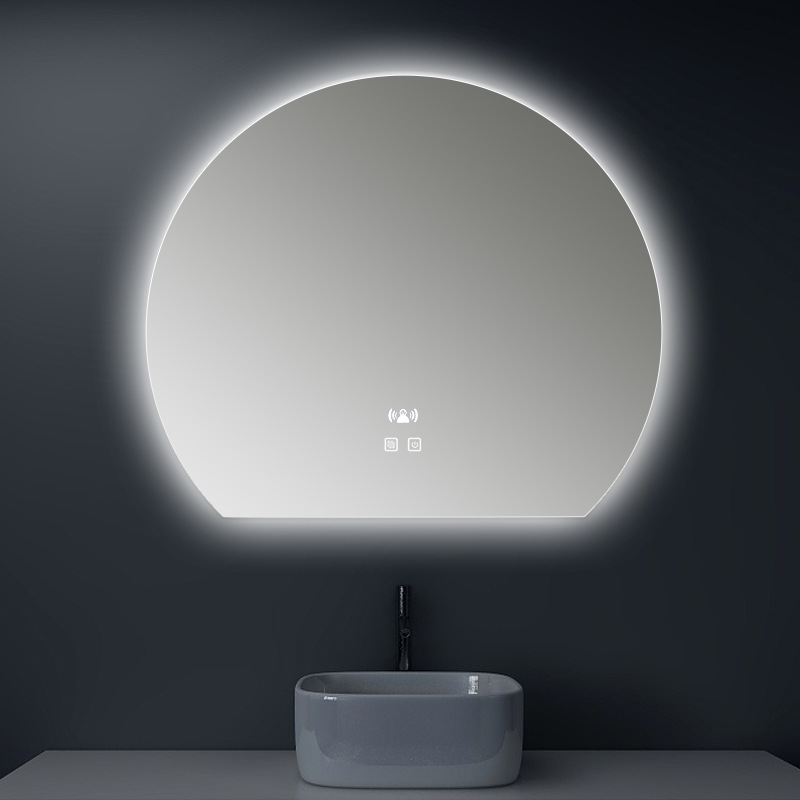 Espejo de baño de forma especial espejo inteligente pantalla táctil LED lámpara luminosa espejo de vestuario doméstico espejo de baño anti-fog