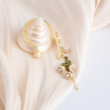 热销森系仙女风复古铃兰花朵耳挂气质小清新树叶耳环无耳洞耳饰