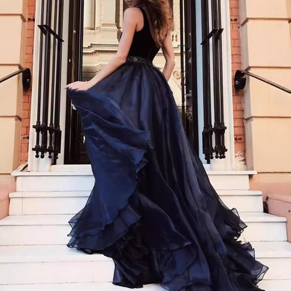 2024 Europa y América Amazon AliExpress Wish vestido de noche de damas V-collar elegante vestido de fiesta vestido de noche largo