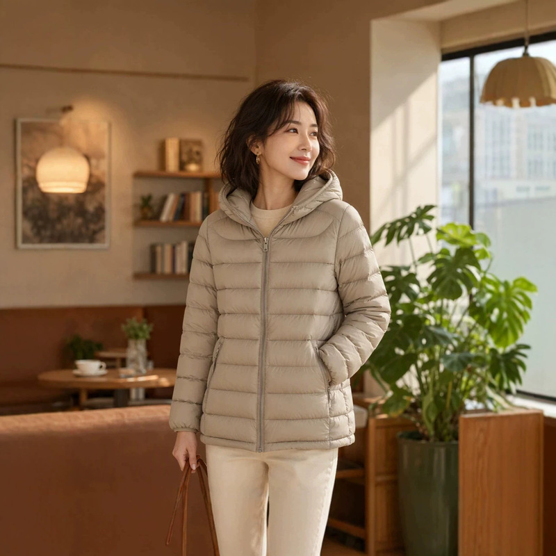 Autumn and winter lightweight hooded cotton jacket for women, short cotton coat, women's down cotton warm jacket, short warm coat for women Autumn and winter lightweight hooded cotton jacket for women, short cotton coat, women's down cotton warm jacket, short warm coat for women