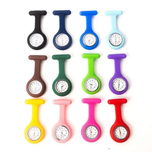 Silicone Nurse Watch Student Cuff Pin Pendant Watch with Custom Logo for Men and Women T-shaped Jelly Color Watch