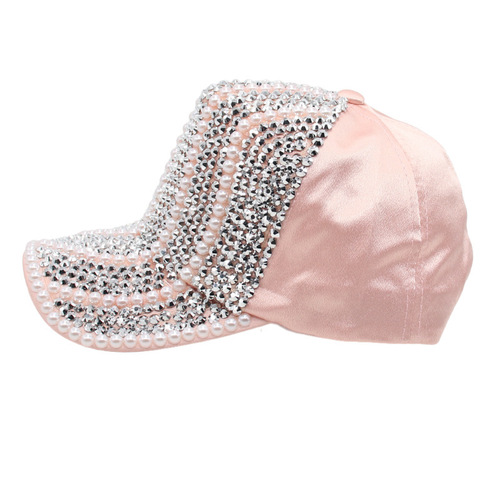  New Women's Korean Style Duckbill Cap Casual Water Diamond Baseball Cap Glitter Sun Hat Handmade Light Board Hat Trendy