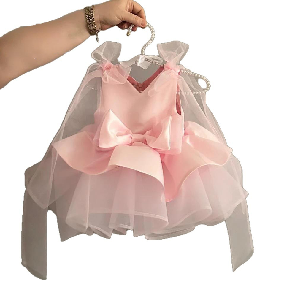 Vestido de princesa abullonado para niñas, ideal para fiestas de cumpleaños y banquetes. Ropa infantil. 【Preventa | Envío en 15 días】_voghion.com