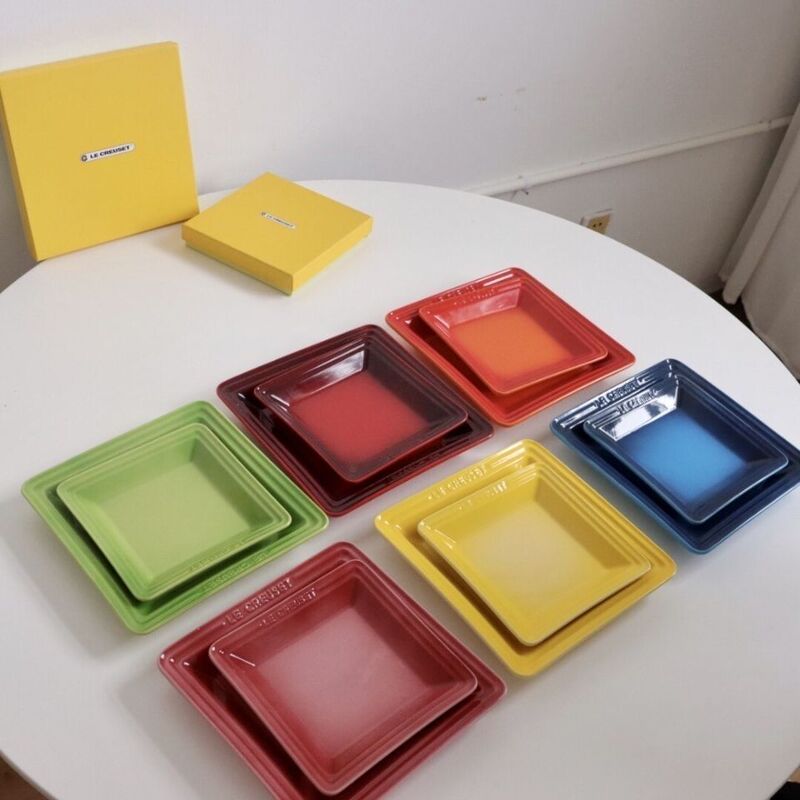 Le Plate Square Plate 23cm Ceramic Steak Plate for Home Use, Light Luxury Style, Korean Snack Plate, Baking Tray, Breakfast Light Luxury Retro