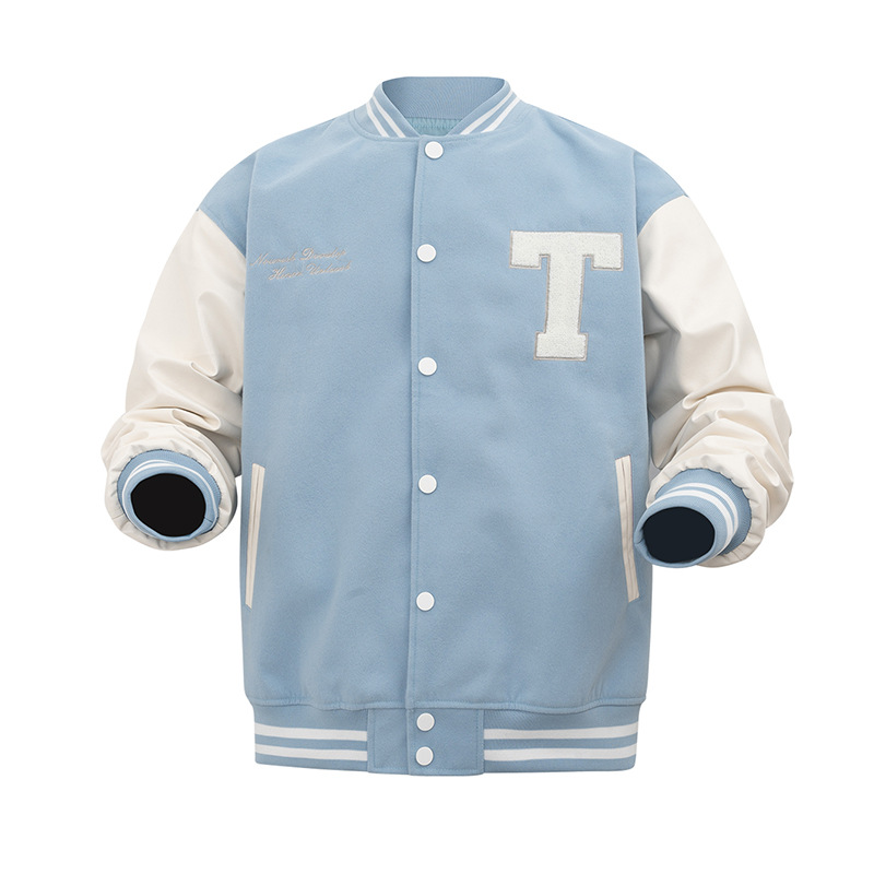 Hombres de béisbol para hombres y mujeres pueden usar chaquetas de estilo europeo y americano sueltas, chaquetas de tendencia de costilla de cuero pu, chaquetas superiores