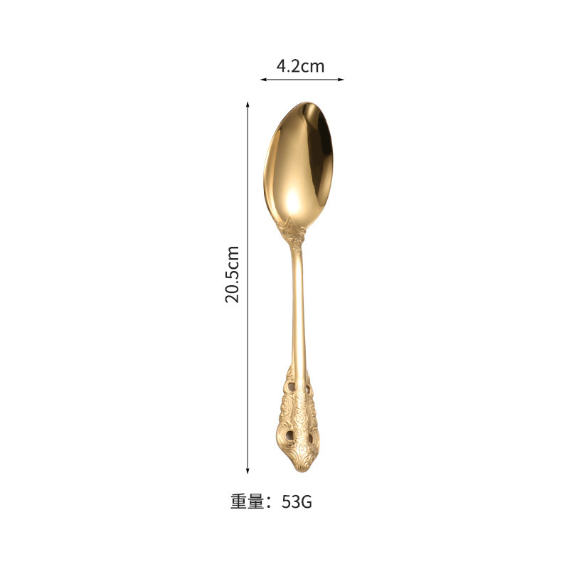 クロスボーダーステンレスナイフフォークスプーンレトロレリーフ食器セットギフトボックスホテルレストラン宮廷ステーキナイフフォークスプーン|undefined