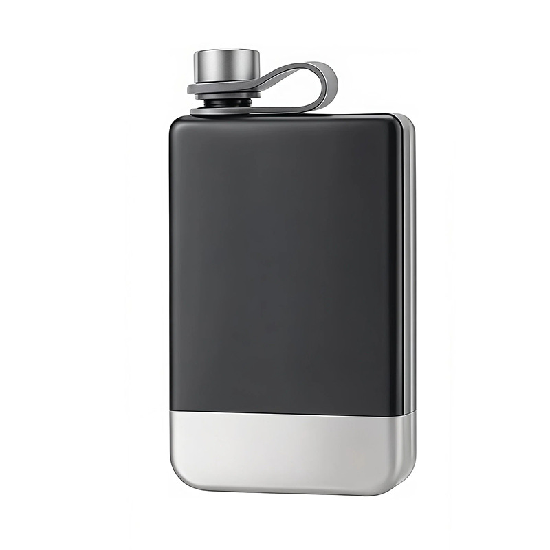 Transfronterizo 304 acero inoxidable 9OZ personalidad tetera cuadrada de vino medio kilogramo al aire libre metal portátil botella de vino al por mayor