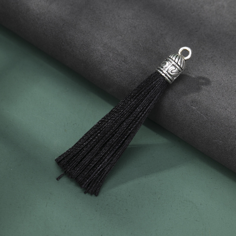 Tamaño pequeño tapa de aleación anillo borla DIY hecho a mano borla accesorios nudo chino Ropa Accesorios estilo antiguo colgante borla image 11