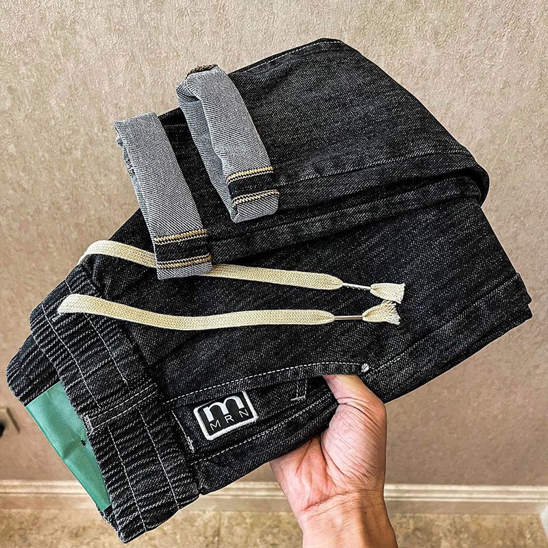 Jeans da uomo di fascia alta nel 2023, nuova versione coreana trendy e alla moda, versatile, elastico in vita con coulisse_voghion.com