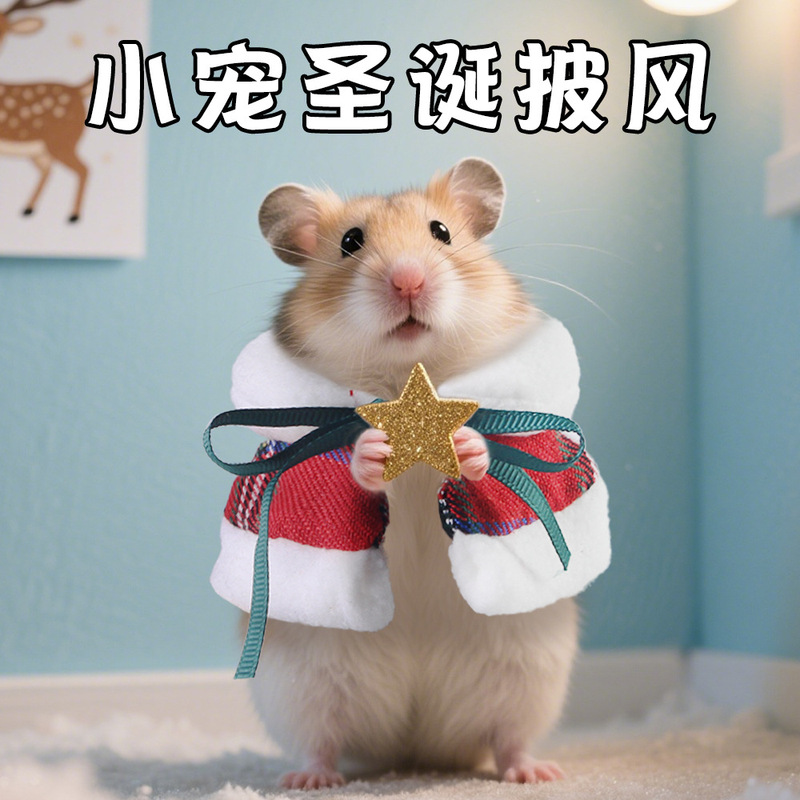 Amazonの新しい小さなペットのクリスマスかわいいマントハムスターオウム屋外暖かい防風屋外服|undefined