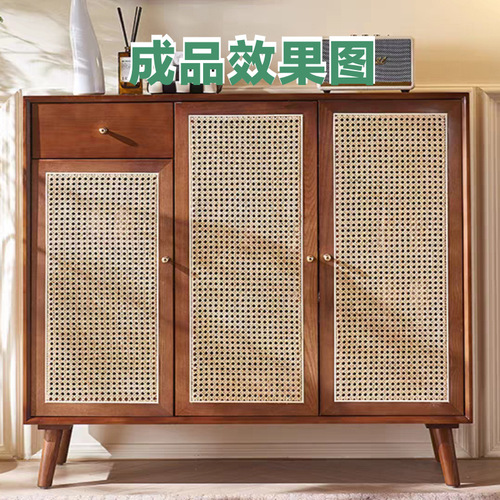 PE Imitation Rattan Glue-Eyed Hexagonal & Octagonal Simple Furniture Backrest Shoe Cabinet Screen with Spliced Rattan Craft Designs