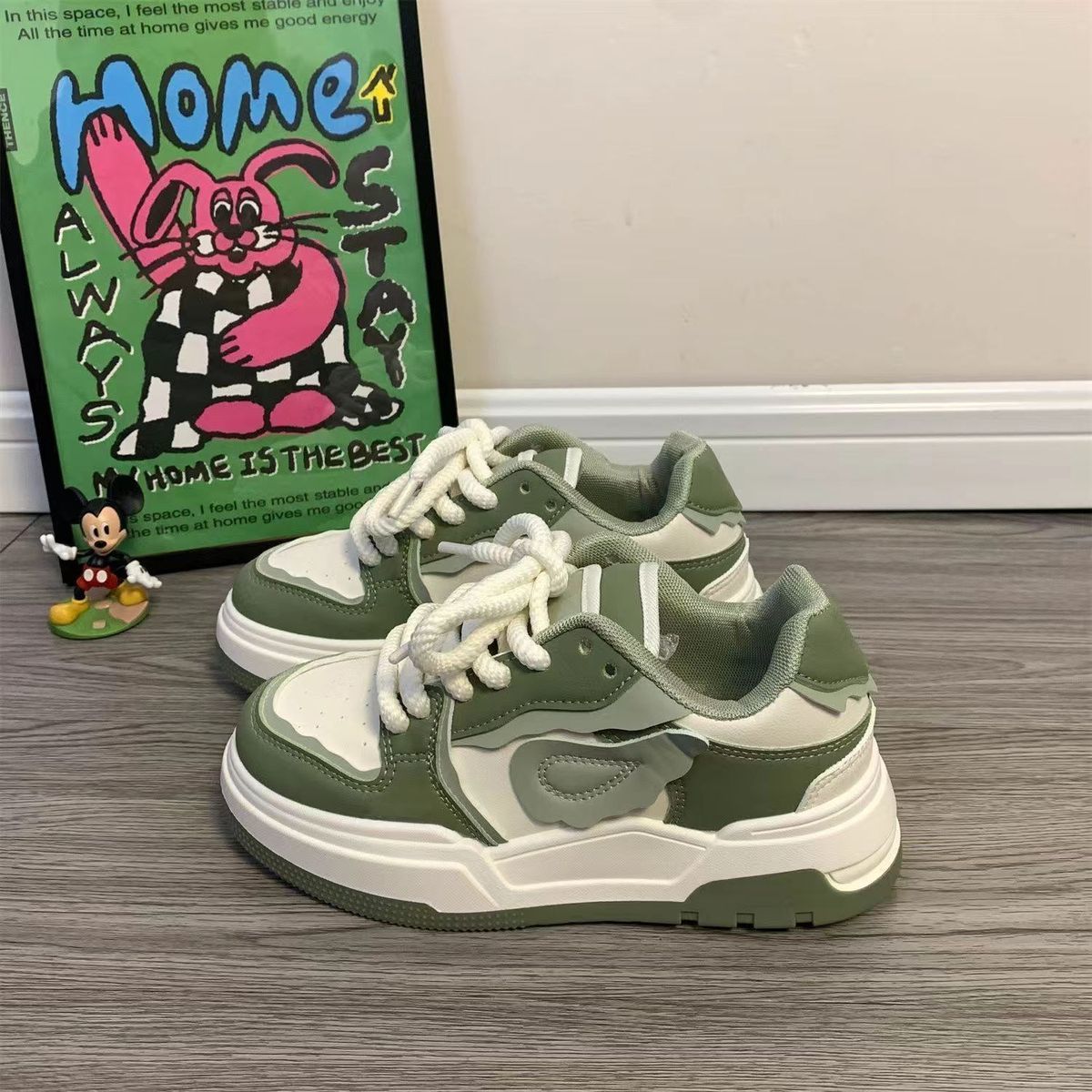 Nuevos zapatos de ala, zapatos de skate de nicho, zapatos de altura de suela gruesa, zapatos de mujer, zapatos infantiles, zapatos casuales de dopamina