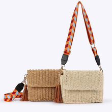 一件代发新款ins风斜挎手工编织包森系简约沙滩包海边度假女士包