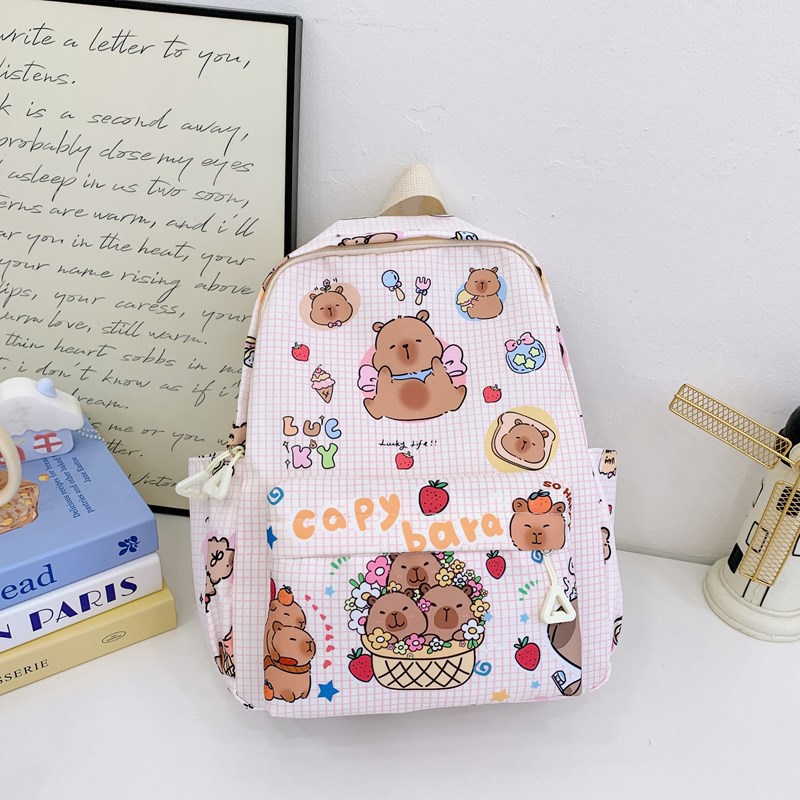 2025 Cross-border Kapibala Mochila de nailon ligero y versátil para niños Mochila de jardín de infantes de moda para niñas