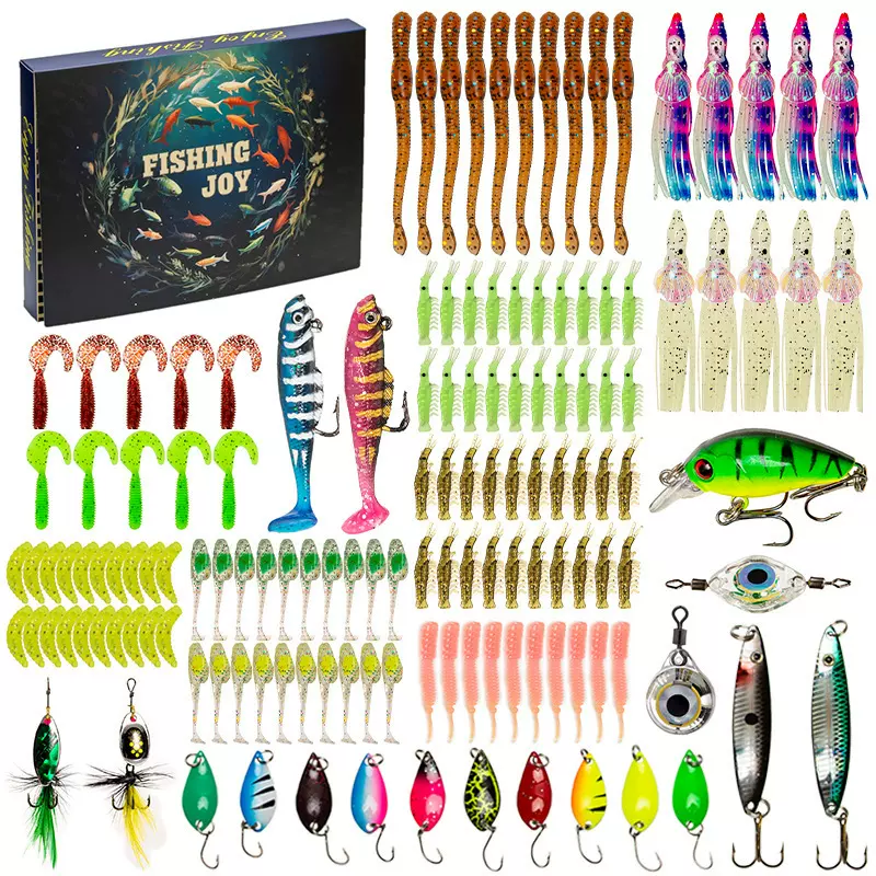 跨境垂钓爱好者节日礼盒套装 豪华30格路亚钓鱼假饵硬饵组合批发