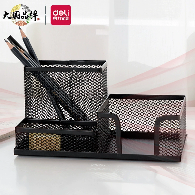 Deli 9175 Многофункциональный сетчатый металлический контейнер для ручек для хранения модная коробка канцелярские принадлежности контейнер для ручек большой емкости