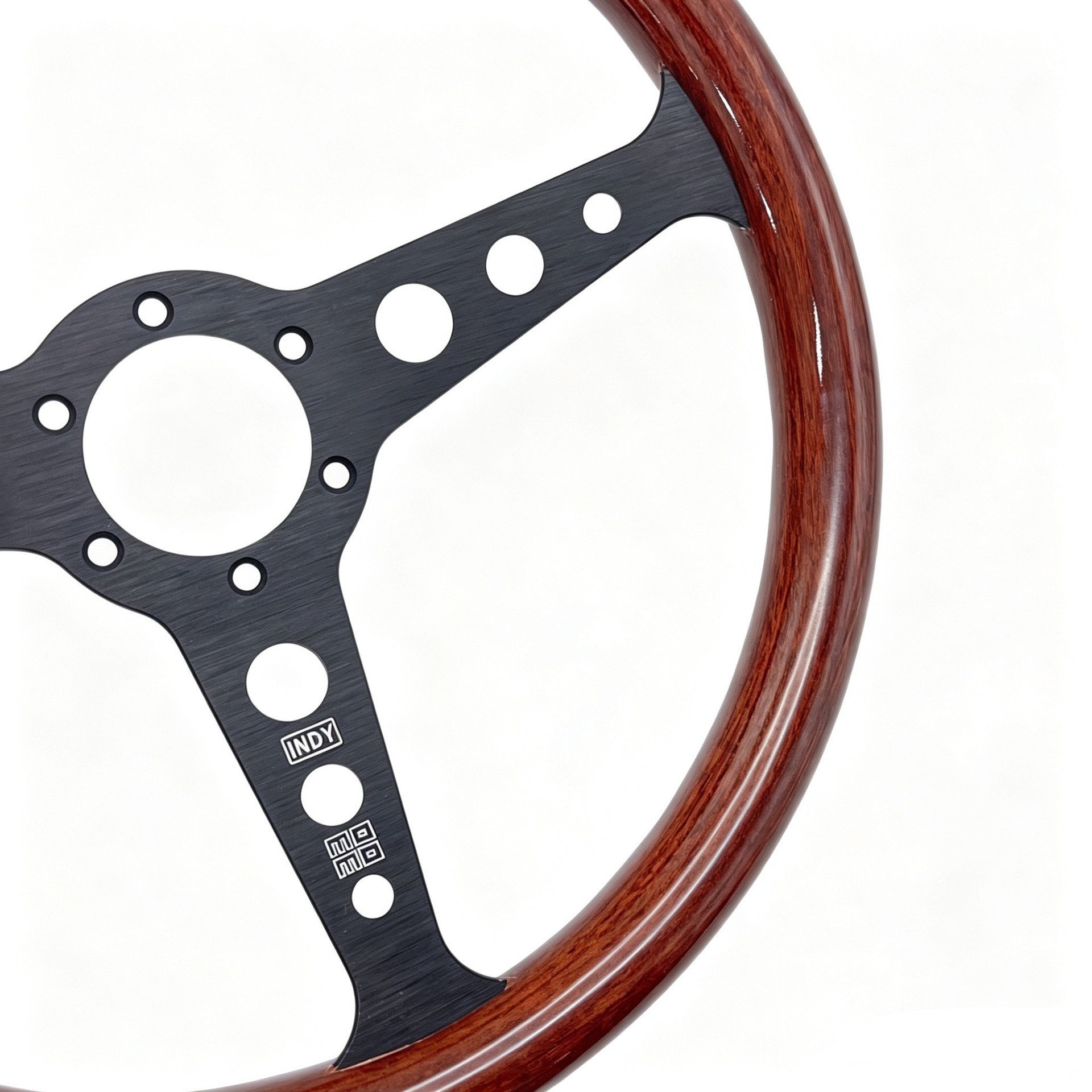 Momo Classic Retro Peach Wood Steering Wheel Modified for Competitive Racing, Universal 14inch Steering Wheel