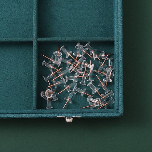 Transparent rose gold machine nail wholesale Instagram style photo cork nail decoration push pin creative box packaging gold thumbtack
