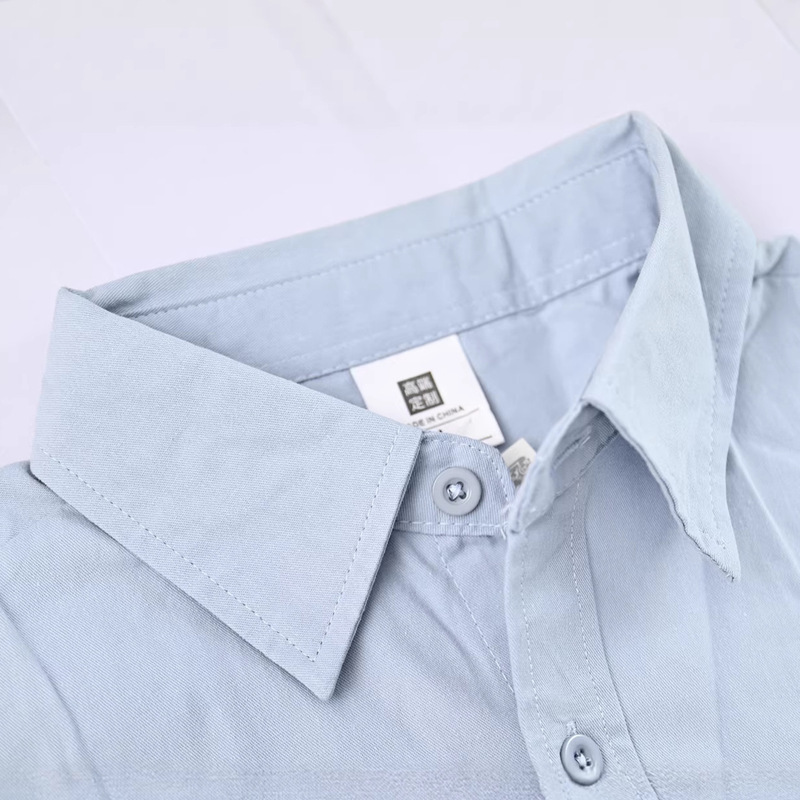 Simple Casual Style Light Blue Long-Sleeved Shirt for Women Heavyweight Pure Cotton Versatile Work Clothing Top Solid Color Shirt Jacket Simple Casual Style Light Blue Long-Sleeved Shirt for Women Heavyweight Pure Cotton Versatile Work Clothing Top Solid Color Shirt Jacket