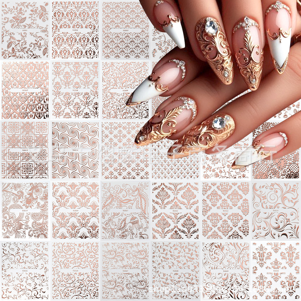 대형 패턴 레이스 로즈 골드 30매