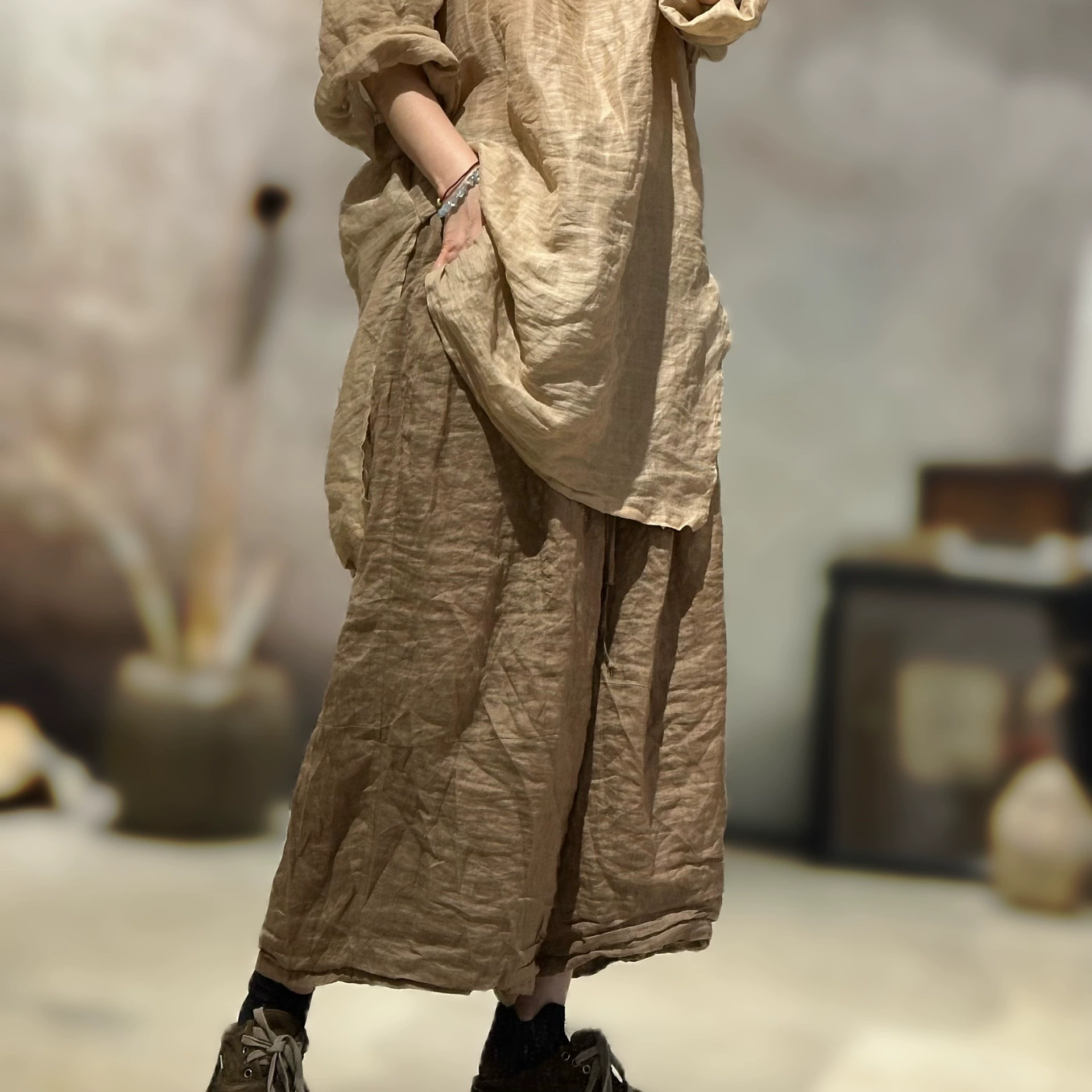 25/04 SN150 литературные ретро Рами двухслойные ремни повседневные брюки