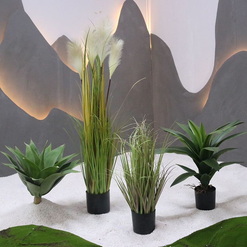 Decoración de agave artificial planta de arena paisaje a juego planta verde artificial Planta artificial flor artificial fábrica al por mayor