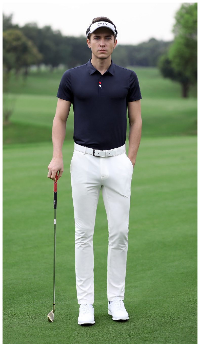 Áo thun golf nam ngắn tay thoáng khí nhanh khô chất liệu vải goff — Tay ngắn màu đen (Vải đính cườm) Tay ngắn màu đen (Vải đính cườm), Màu xanh navy, Màu hồng, Tay áo ngắn màu đen (Vải Lụa Sữa) chi tiết 6