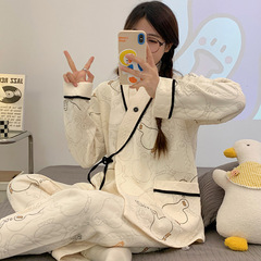 新中国式月子服秋冬空気綿10月11産後純綿産婦哺乳妊婦パジャマ春秋