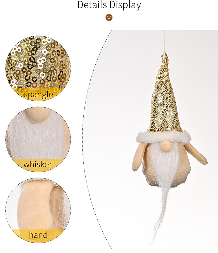 50g Weight Christmas Festival New Christmas Sequined Hat Rudolph Doll Pendant Wholesale Nihaojewelry 3