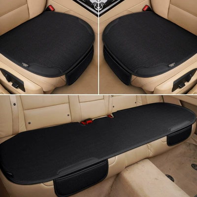 linen seat cushion wholesale, Seat cushion, seat cover - leather-style-black-three-piece-set