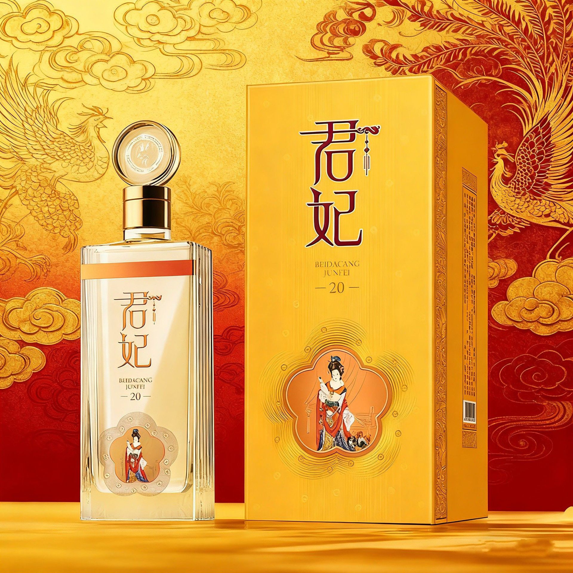 北大仓高端白酒君妃20年53度酱香500ml*4瓶君妃贰拾东北粮酒礼盒