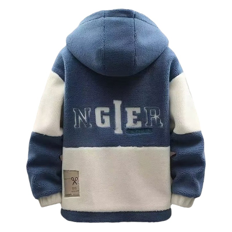 Chaqueta de lana de cordero 2024 para hombre, otoño e invierno, holgada, acolchada y gruesa, adecuada para 300 Jin.