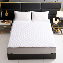 酒店民宿防水隔污床護墊綁帶款純白防水床墊Logo一件可做廠家直銷