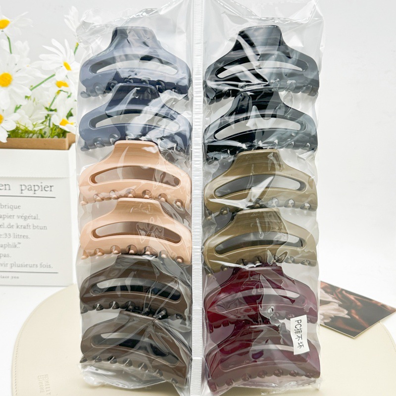 Pinza de pelo grande de plástico con diseño de PC, color té con leche, para mujer, estilo coreano, versión coreana, accesorios de tienda de dos yuanes. image 25
