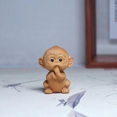崖柏木彫刻かわいい小動物十二生肖虎兎置物デスクトップ装飾工芸品ペンダントハンドル
