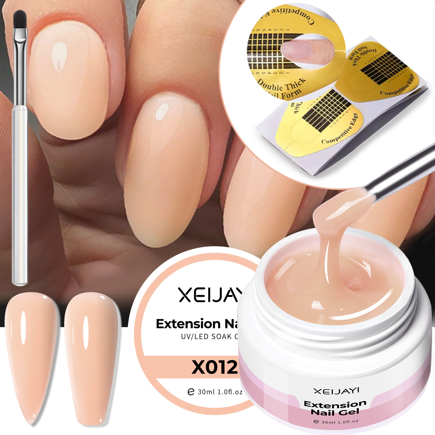 Gel de Extensión para Uñas Color Nude Claro Secado para Salón de Manicura image 7