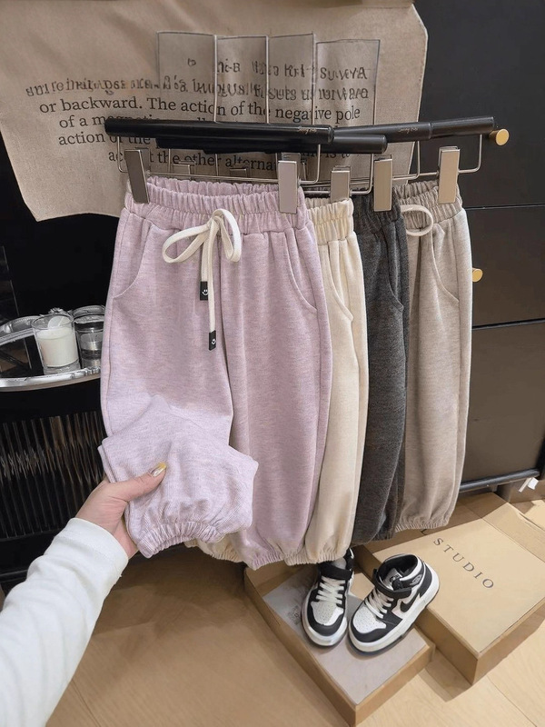 儿童秋冬糯米裤男女童2025新款洋气软糯慵懒风休闲运动束脚哈伦裤|undefined