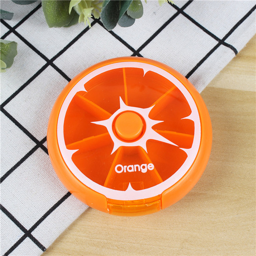 Plastic ABS pill box travel emergency one-week pill box seven-day portable small orange pill box