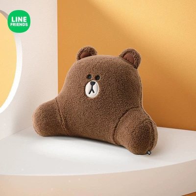 Car Lumbar Support Cushion for Driver's Seat, Cute Car Seat Cushion, Backrest Cushion (Waist support) - fleece-lumbar-support-brown