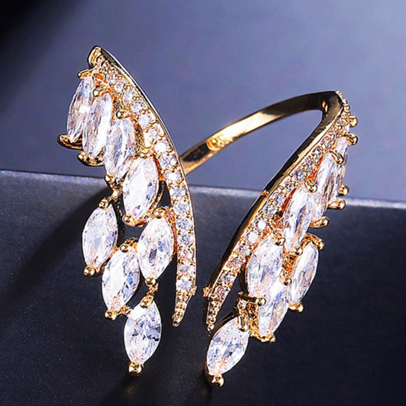 Sieraden set ring en oorbellen engelenvleugels verstelbaar dames_voghion.com