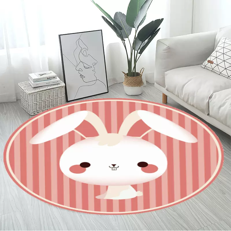 卡通水晶绒吸水防滑毯卧室衣帽间装饰毯家用客厅圆形地毯厂家直供